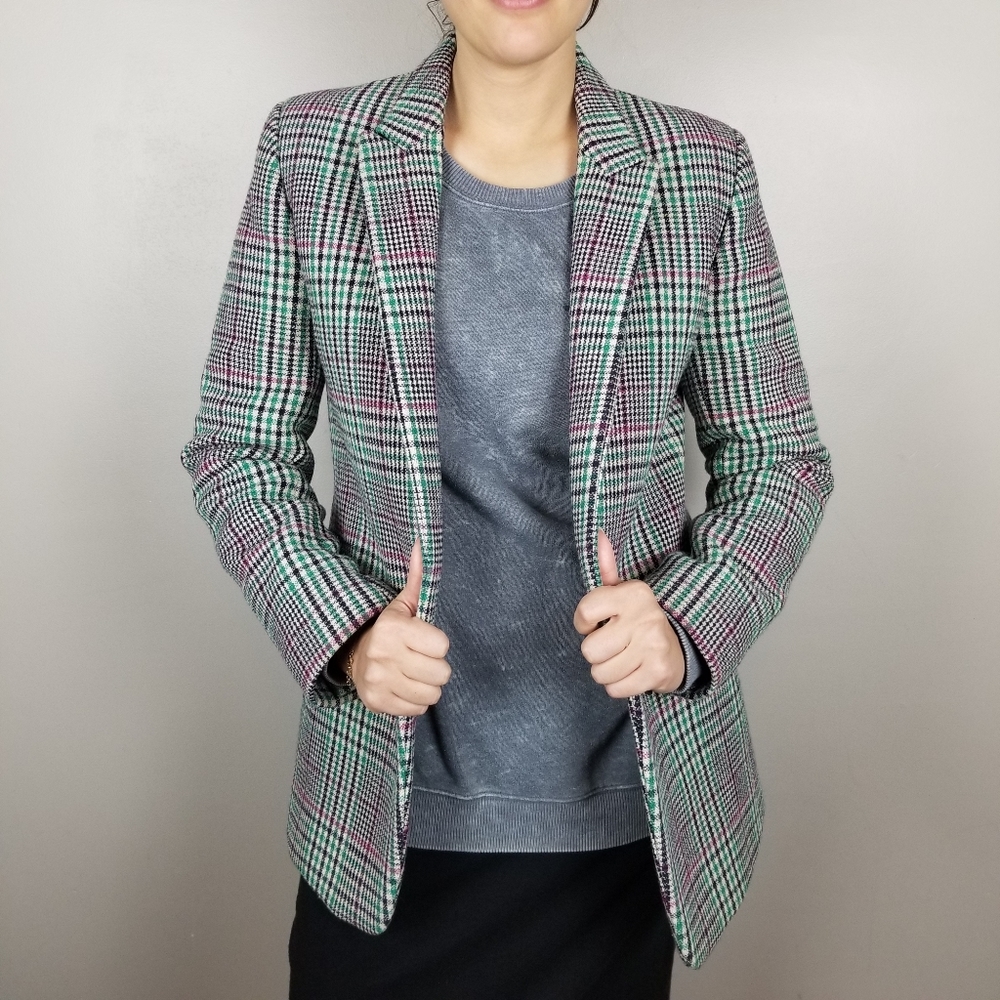 Sandro Tribu houndstooth plaid blazer, size 36